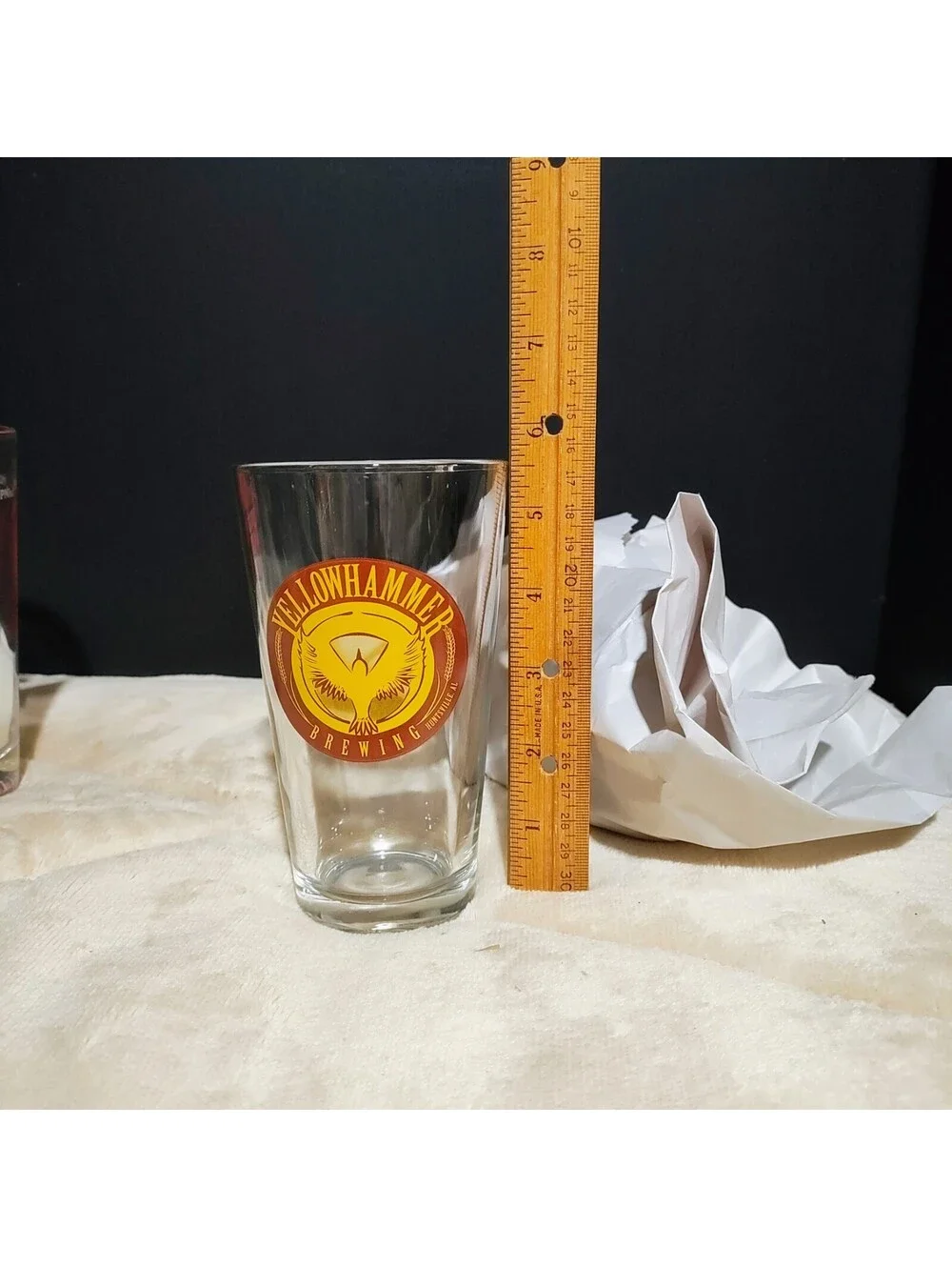 YELLOWHAMMER BREWING CO Beer Pint Glass Huntsville Alabama Craft Brewery